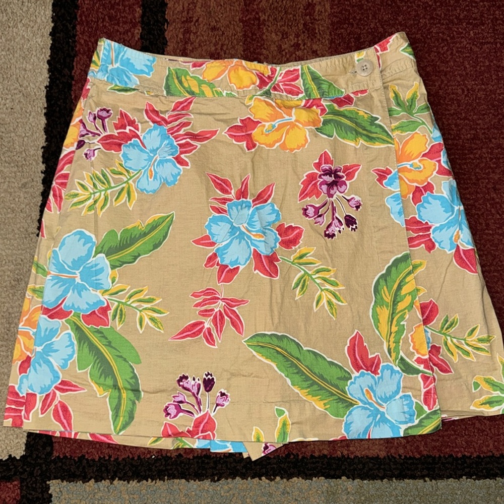 White Stag Vintage 90s Hawaiian‎ Floral Print Skort